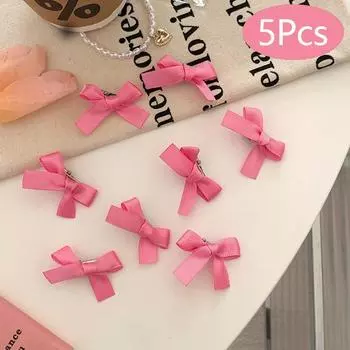 5 шт./компл. маленькая заколка с бантом для девочек, летние милые заколки для челки, заколки для волос, заколки для волос, головные уборы, аксессуары для волос для детей розовый