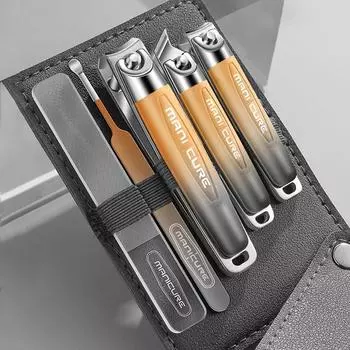 5 шт./компл. маникюрный и педикюрный инструмент, кусачки для ногтей с острыми краями, пилочка для ногтей, ушная ложка для ногтей на руках и ногах Tra оранжевый