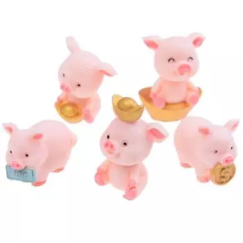 5 шт./компл. Милая свинья, миниатюрное животное, украшение для сада, украшение для сада своими руками, фея 3*4cm