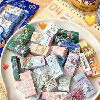 5 шт./компл., милый ластик, кавайный ластик с мультяшными животными, кроликом, персиковым ластиком, прекрасный канцелярский инструмент, ластик для карандашей, школьные принадлежности