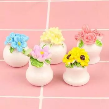 5 шт./компл., мини-цветочное растение, бонсай, миниатюры, мини-фигурка, террариум с мхом, микропейзаж, сказочный сад, украшение для кукольного домика 1.8x2.4cm разноцветный