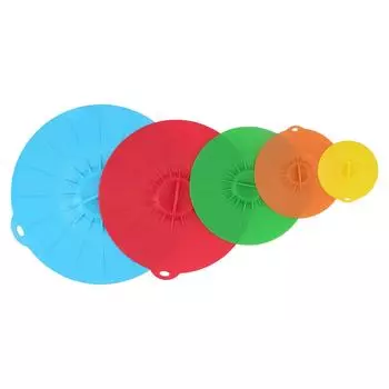 5 шт./компл. многофункциональная крышка для миски из пищевого силикона, вакуумная крышка для кастрюли дома