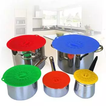 5 шт./компл. многоразовая крышка для хранения холодильника, универсальный пищевой горшок, герметичная крышка чаши set 4