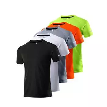 5 шт./компл. мужская футболка с коротким рукавом для спорта, фитнеса, баскетбола, тренировок, рыбалки, бега, свободного покроя XS белый/чёрный