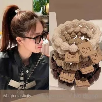 5 шт./компл., набор веревок для волос в корейском стиле, резинки для волос, резинки для волос, милые резинки для волос для девочек светло-коричневого