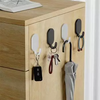 5 шт./компл. настенный крючок из углеродистой стали, современный клей без дрели, сверхмощный многофункциональный мешок для ключей, сумка для полотенец, зонтик для одежды, дверная задняя вешалка для ванной комнаты 5pcs белый