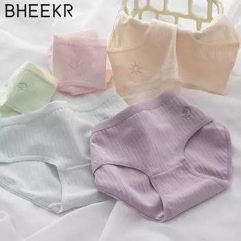 5 шт./компл. нижнее белье женские бесшовные японские дышащие хлопковые трусы со средней талией сексуальные тонкие трусы для девочек с животом M