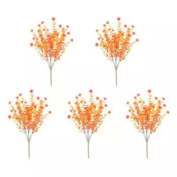 5 шт./компл. Осенний искусственный эвкалиптовый папоротник, реалистичные поддельные цветочные растения для Хэллоуина, Дня благодарения, фестиваля урожая C