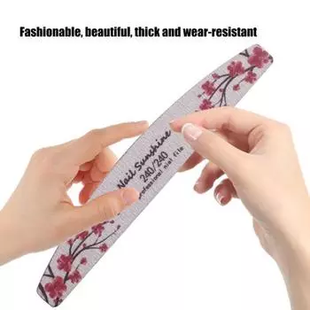 5 шт./компл. пилочка для ногтей в форме полумесяца, полирующая наждачная бумага, наждачная бумага, двусторонний цветок