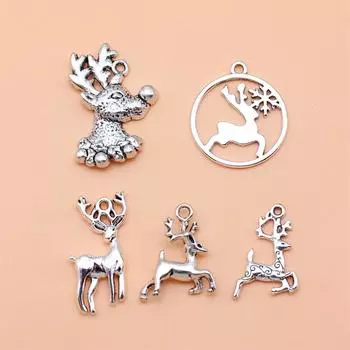 5 шт./компл. подвески в виде лося, принадлежности для изготовления ювелирных изделий, ювелирные подвески «сделай сам»