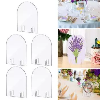5 шт./компл., прозрачный акриловый держатель для карточек на сиденье, акриловая арка «сделай сам», табличка для меню, знак меню, подставка для фото для западного ресторана, многоразовый держатель для карточек на стол прозрачный