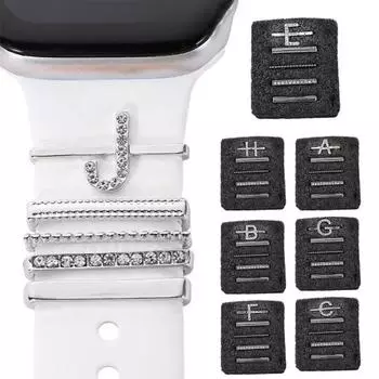 5 шт./компл. ремешок для часов, петля, разные стили, полированный Шарм, сплав со стразами, модный ремешок для часов с надписью, застежка S серебряный