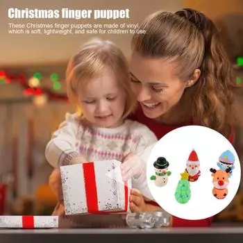 5 шт./компл. рождественские пальчиковые куклы силиконовые лось Санта Клаус снеговик рождественская елка персонаж
