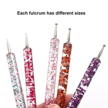 5 шт./компл. ручка для раскрашивания ногтей с двойной головкой и блестками ручка акриловый УФ-гель живопись рисунок