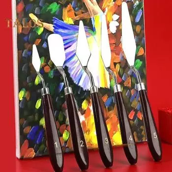 5 шт./компл., шпатель для палитры красок, шпатель для смешивания из нержавеющей стали, раскаточный шпатель для укладки, сглаживание, гибкое лезвие, набор художественных инструментов Sets