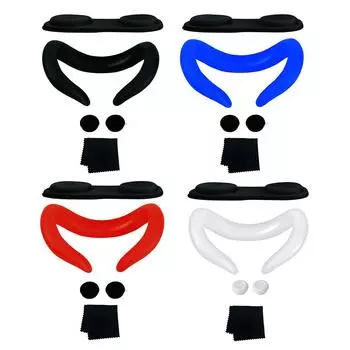 5 шт./компл. силиконовая подушка для лица с защитой от пота, крышка для объектива, крышка-рокер для Meta Quest 3 красный