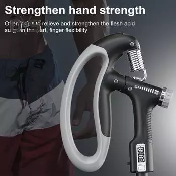 5 шт./компл. силовой тренажер со счетчиком 10-100 кг, регулируемое кольцо для захвата, шариковый растяжитель для пальцев, силовой усилитель для предплечья, оборудование для фитнеса чёрный