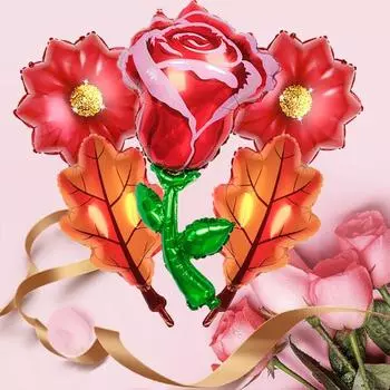 5 шт./компл. современные фольгированные шары с цветком из фольги, безвредные привлекательные милые воздушные шары для дня рождения на День святого Валентина розы красного