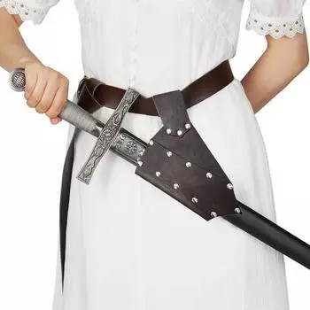 5 шт./компл. средневековый поясной комплект поясная юбка клипса кобура сумка рог кобура комплект искусственная кожа регулируемые аксессуары B коричневый