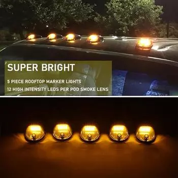 5 шт./компл. светодиодных фонарей 24 светодиода для крыши автомобиля, сигнальная лампа, подходит для Dodge Ram 1500 2500 3500 4500 5500 2003-2018, автомобильные аксессуары