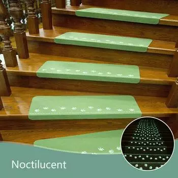 5 шт./компл. светящийся вышитый напольный коврик для лестницы противоскользящие коврики для лестниц самоклеящиеся коврики для ступенек коврик для ног входной коврик 55x22x4.5CM