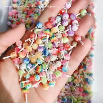 5 шт./компл., украшение для ногтей, 3D-эффект, легко приклеивается, мини-нежный 3D-шарм для ногтей, конфеты, смешанное украшение для маникюра