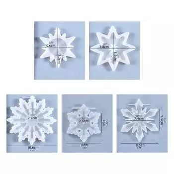 5 шт./компл., украшения в виде снежинок, подвески, форма для эпоксидной смолы, серьги, ожерелье, брелок, силиконовая форма, сделай сам, рождественские формы, инструменты для литья ювелирных изделий