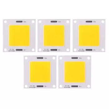 5 шт./компл. Высокая мощность 50 Вт COB светодиодный интегрированный чип лампы для DIY лампочки прожектора (Теплый свет)