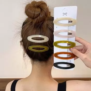5 шт./компл. женские овальные заколки для волос, боковые заколки для фиксации челки, женские головные уборы для девочек, заколки для волос, модные аксессуары для волос, подарки, новинка
