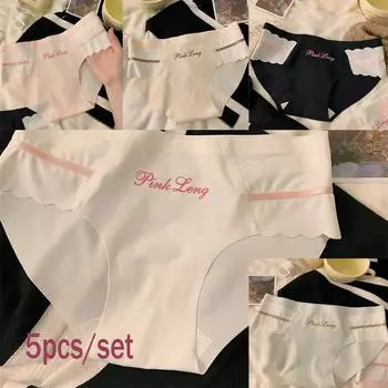 5 шт./компл. Женское нижнее белье Sweet Style Ice Silk, летние легкие дышащие трусики, женские трусики со средней талией M
