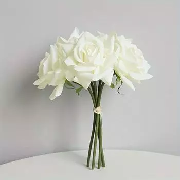 5 шт./комплект реалистичных искусственных розовых цветов - увлажняющие, настоящие на ощупь, для свадебных фотографий, домашнего сада, балкона, украшения рабочего стола