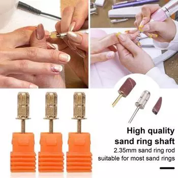 5 шт. комплект вала для маникюра с песком, износостойкие электрические сверла для ногтей золотого/серебристого цвета, подшипник шлифовальной ленты из низкоуглеродистой стали для ногтей серебряный