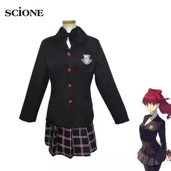 5 шт. комплекты аниме Persona 5 Kasumi Yoshizawa косплей костюм черный костюм школьная форма Хэллоуин карнавальная одежда наряд костюм XS