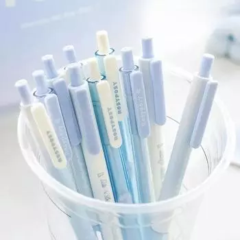 5 шт./кор. Ins Aesthetic Blush Gradient Color Gel Pen Kawaii Girls Stationery 0,5+0,38 мм Black Ink Quick-dr Test Note Writing Pen 5pcs