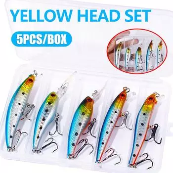5 шт./кор. комплект рыболовных приманок для гольяна, воблер, жесткие приманки, воблеры, искусственная приманка из АБС-пластика для окуня, щуки, рыболовные снасти