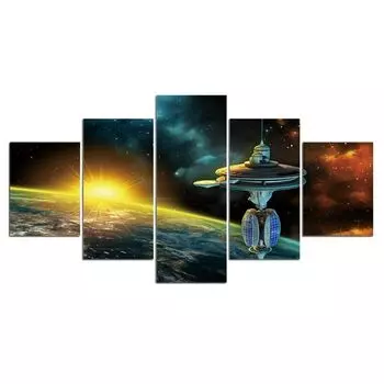 5 шт., космический спутник, Вселенная, Декор, фотографии, холст, настенное искусство, HD печать, современные абстрактные картины без рамки, постер, 5 панелей 20x35 20x45 20x55cm