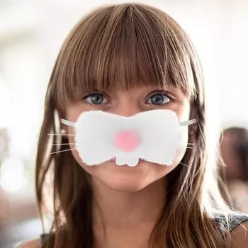 5 шт., костюм кролика, нос, нос кролика, плюшевая ткань, нос кролика, товары для пасхальных вечеринок, аксессуары для костюма для Пасхи, косплей, день рождения 5PCS