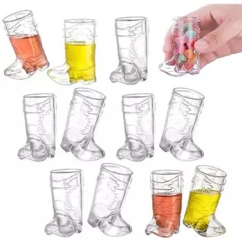 5 шт. ковбойские сапоги, бокалы для вина, стаканы для вечеринок в стиле вестерн, жесткий пластик, мини-компактные забавные чашки для дня рождения белый