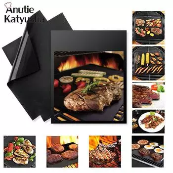 5 шт., коврик для гриля для барбекю, многоразовые коврики для выпечки барбекю, антипригарные, легко чистящиеся, жареные листы для гриля, портативный инструмент для приготовления пищи на открытом воздухе, пикника