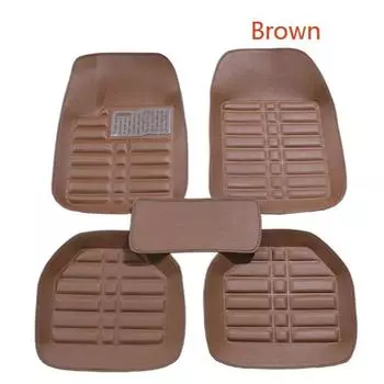 5 шт. кожаные универсальные автомобильные коврики передние и задние подкладки для погоды, комплект автомобильных аксессуаров None бежевый