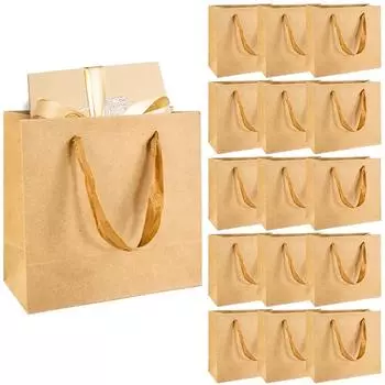 5 шт. крафт-бумага с ручкой сумка для покупок сумка-тоут праздничные принадлежности утолщенная упаковка для печенья подарочные пакеты свадебные сувениры