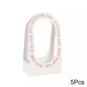 5 шт. крафт-бумага упаковочный материал для букетов складная с ручкой цветочная корзина с двусторонней печатью на День святого Валентина