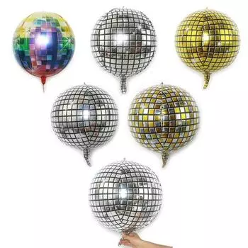 5 шт. Красивые 4D танцевальные шары из алюминиевой фольги для украшения вечеринки, создают праздничную атмосферу с помощью светоотражающего цвета as picture