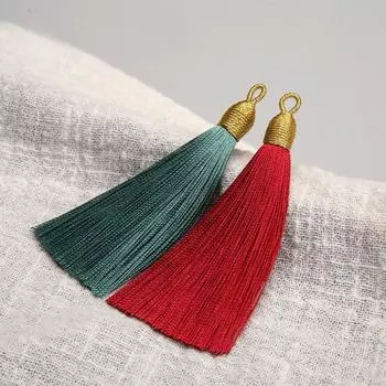 5 шт. Красивые цветные кисточки 8 см полиэстеровые нитки кисточки золотистого цвета верхнее украшение закладка складной веер аксессуары 8cm