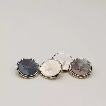 5 шт., красивые пуговицы на хвостовике, винтажные пуговицы с узором птицы, круглые пуговицы из цинкового сплава, принадлежности для шитья одежды «сделай сам» 25mm