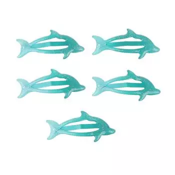 5 шт. красочные блестящие заколки-заколки для волос с дельфинами Bb для девочек, женщин, детей, праздничные подарки на вечеринку, аксессуары для волос, головные уборы темно-синий