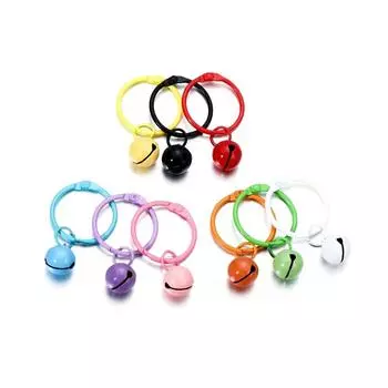 5 шт. красочные рождественские колокольчики с брелоком, колокольчики с кольцом, вечерние украшения, подвески для поделок, аксессуары ручной работы