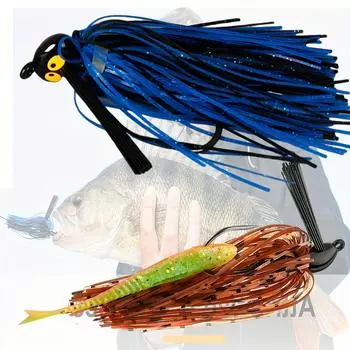 5 шт. красочных блесн для ловли окуня - футбольные блесны для плавания без водорослей с металлической головкой и силиконовой юбкой, переворачивающиеся приманки из нержавеющей стали 14oz 7g разноцветный