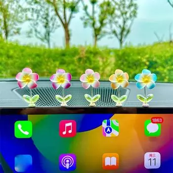 5 шт. креативное милое украшение для автомобиля в виде ромашки, украшение для центральной консоли приборной панели автомобиля, трясущаяся голова, цветок, аксессуары для интерьера автомобиля