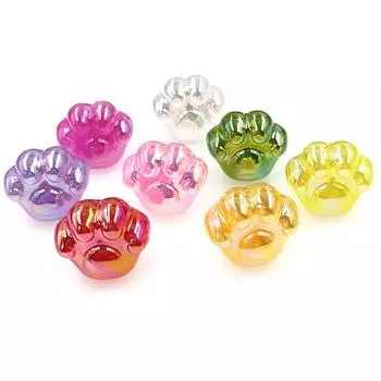 5 шт., креативные акриловые кошачьи лапы с УФ-цветным покрытием, свободные бусины, подвески, DIY ювелирные аксессуары, браслет, ожерелье, материалы для изготовления белый